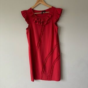 Elegant Red Ruffle Dress